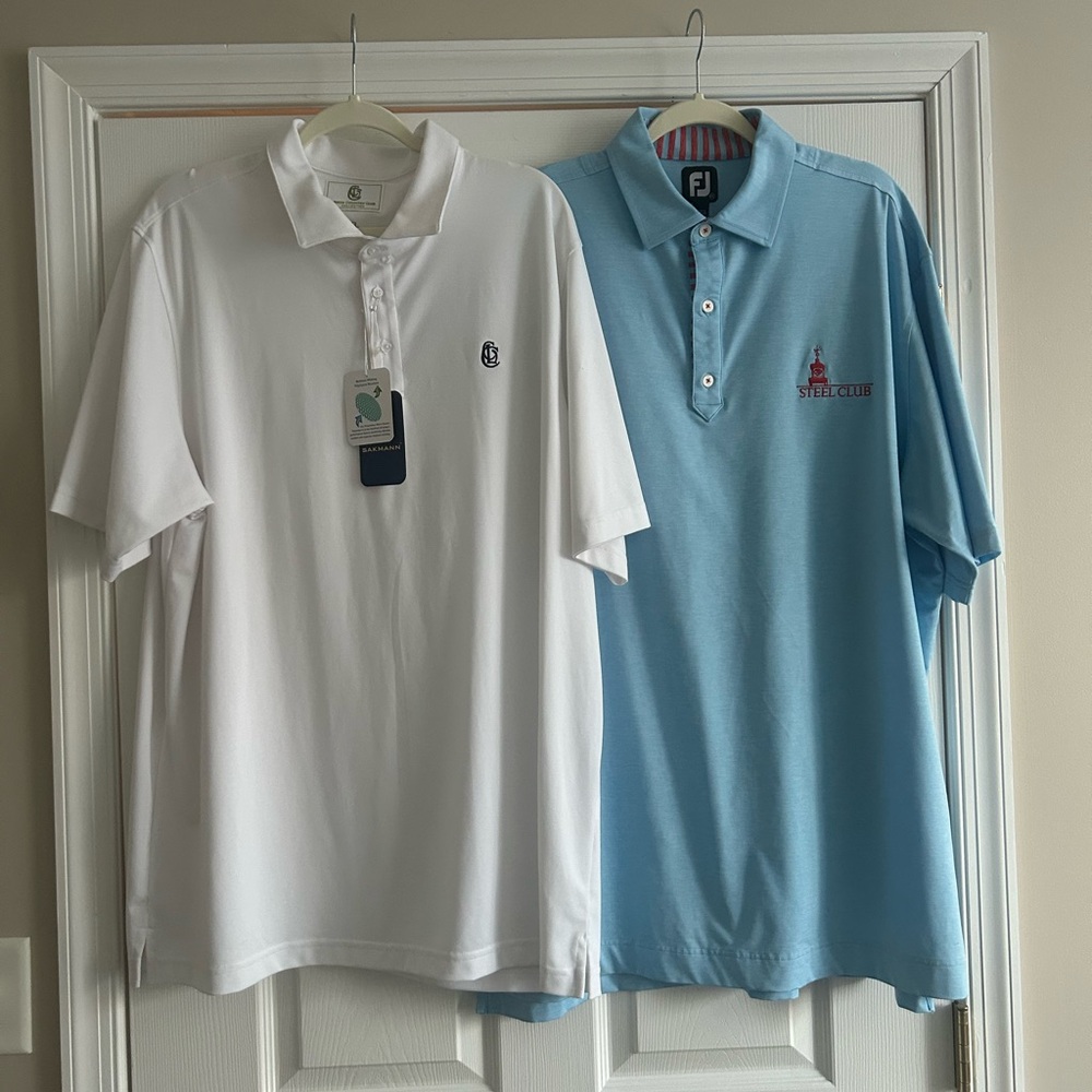 FootJoy Light Blue & Sakmann White Men’s Performance Polo Duo